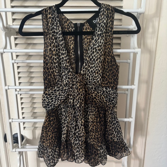 D&G Dolce&Gabbana 100% Silk Leopard Sheer Blouse Top Italian Size 42 - Picture 2 of 4